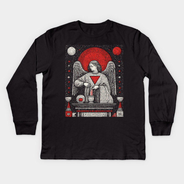 Temperance Angel of Balance Tarot Art Kids Long Sleeve T-Shirt by TuncGK