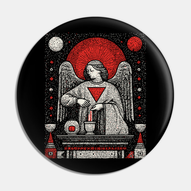 Temperance Angel of Balance Tarot Art Pin by TuncGK