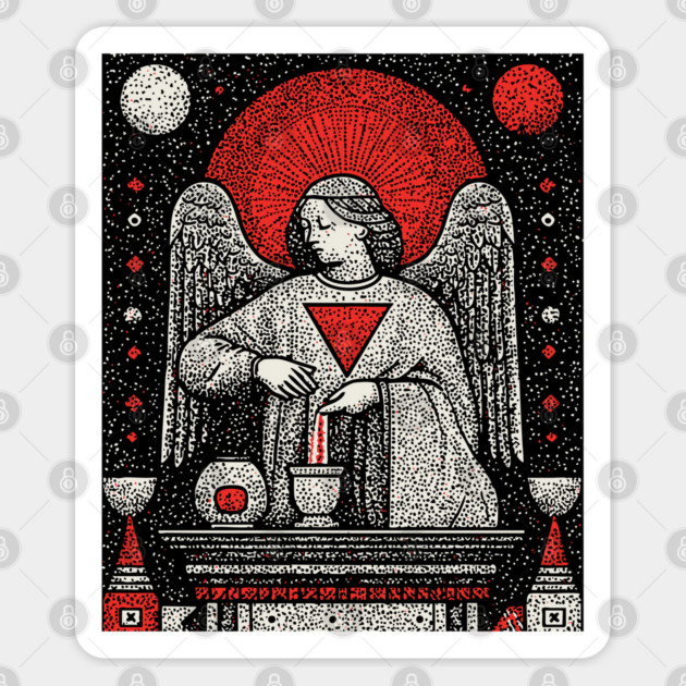 Temperance Angel of Balance Tarot Art Sticker by TuncGK