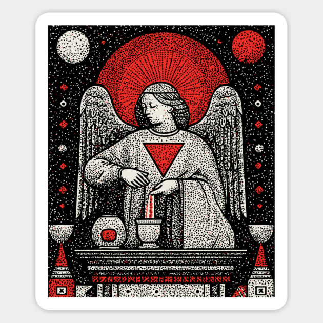 Temperance Angel of Balance Tarot Art Magnet by TuncGK