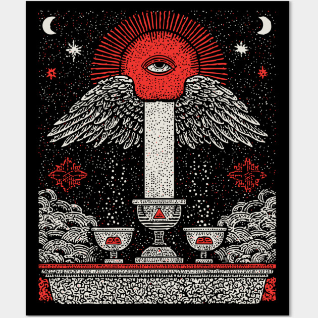 Temperance Serene Harmony Tarot Design Wall Art by TuncGK