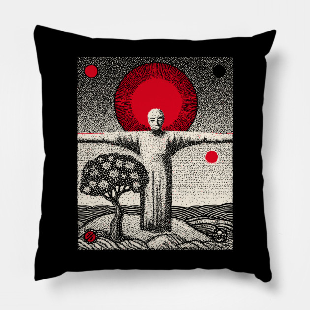 The Hanged Man New Perspective Tarot Art Pillow by TuncGK