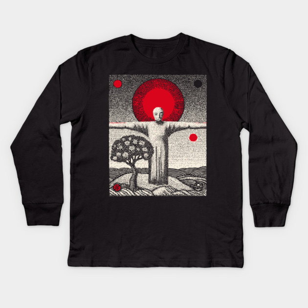 The Hanged Man New Perspective Tarot Art Kids Long Sleeve T-Shirt by TuncGK