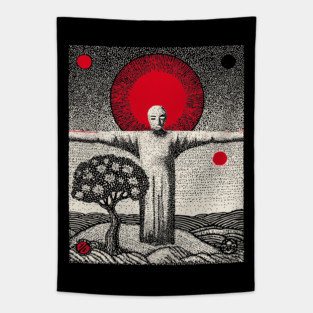 The Hanged Man New Perspective Tarot Art Tapestry