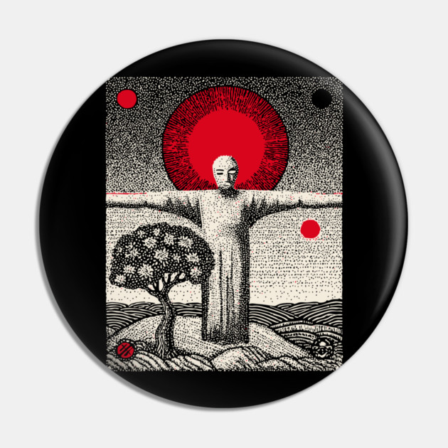 The Hanged Man New Perspective Tarot Art Pin by TuncGK