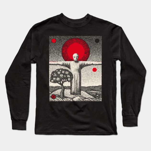 The Hanged Man New Perspective Tarot Art Long Sleeve T-Shirt by TuncGK