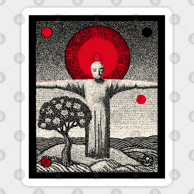 The Hanged Man New Perspective Tarot Art Sticker by TuncGK