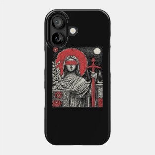 Justice Karmic Balance Tarot Design Phone Case