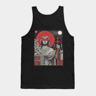 Justice Karmic Balance Tarot Design Tank Top