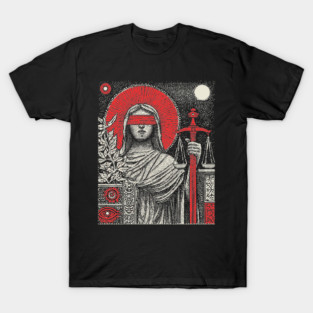 Justice Karmic Balance Tarot Design T-Shirt