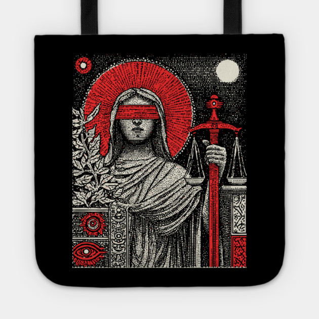 Justice Karmic Balance Tarot Design Tote by TuncGK