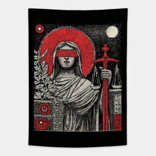 Justice Karmic Balance Tarot Design Tapestry