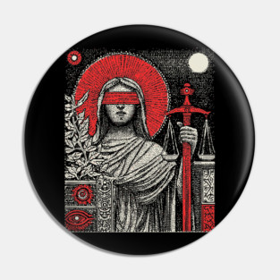 Justice Karmic Balance Tarot Design Pin