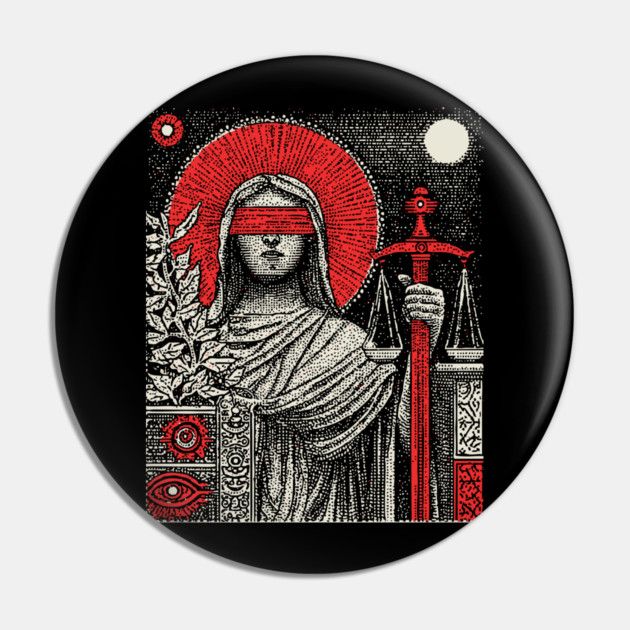 Justice Karmic Balance Tarot Design Pin by TuncGK