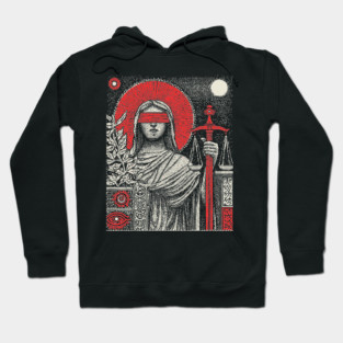 Justice Karmic Balance Tarot Design Hoodie