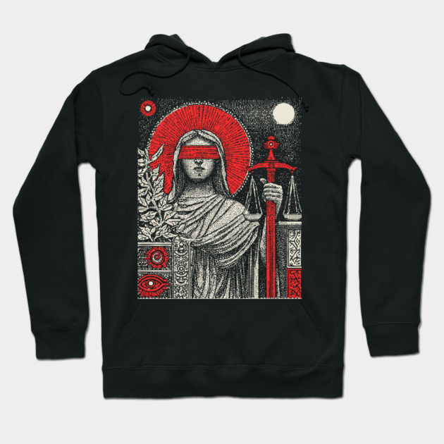 Justice Karmic Balance Tarot Design Hoodie by TuncGK