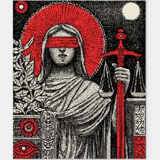 Justice Karmic Balance Tarot Design Posters and Art