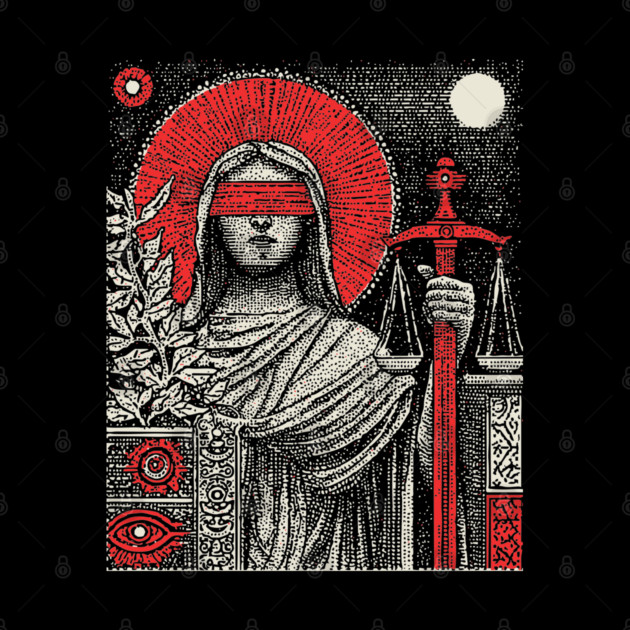 Justice Karmic Balance Tarot Design by TuncGK