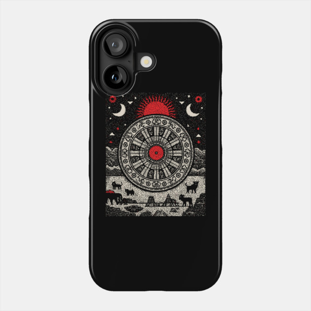 Wheel of Fortune Cosmic Cycles Tarot Art Phone Case by TuncGK