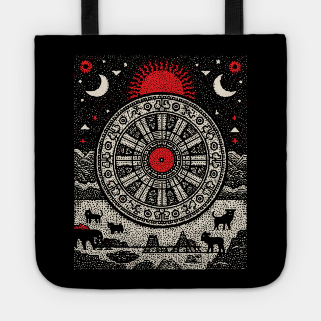 Wheel of Fortune Cosmic Cycles Tarot Art Tote by TuncGK