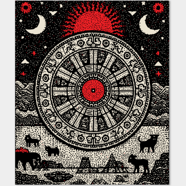 Wheel of Fortune Cosmic Cycles Tarot Art Wall Art by TuncGK