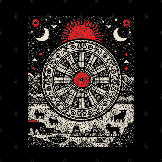 Wheel of Fortune Cosmic Cycles Tarot Art by TuncGK