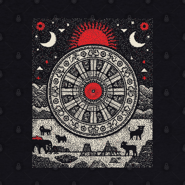 Wheel of Fortune Cosmic Cycles Tarot Art by TuncGK