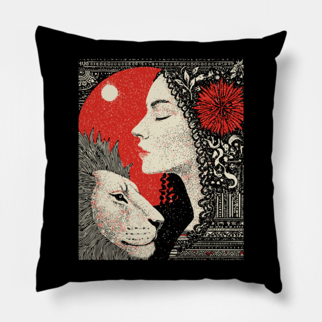 Strength Inner Courage Tarot Art Pillow by TuncGK