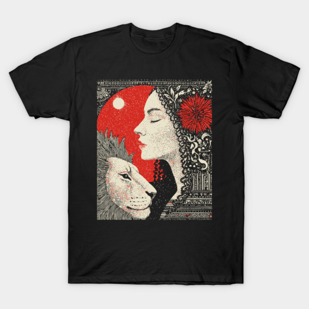 Strength Inner Courage Tarot Art T-Shirt by TuncGK