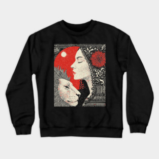 Strength Inner Courage Tarot Art Crewneck Sweatshirt