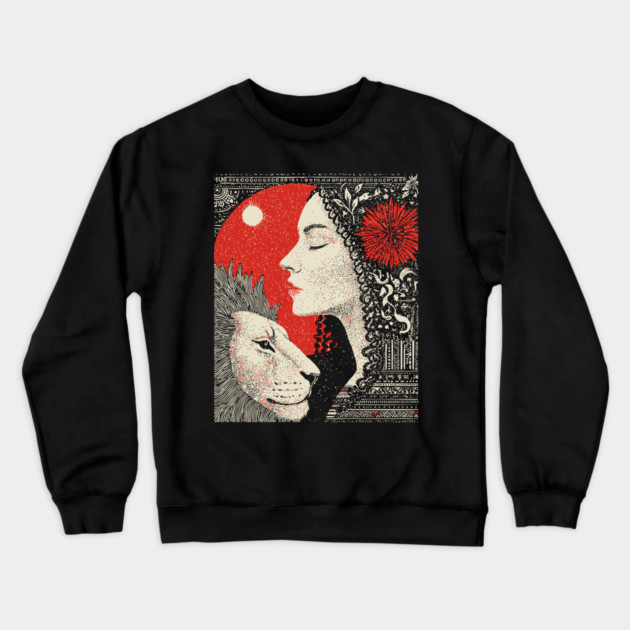 Strength Inner Courage Tarot Art Crewneck Sweatshirt by TuncGK