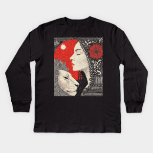 Strength Inner Courage Tarot Art Kids Long Sleeve T-Shirt