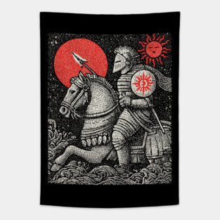 The Chariot Armored Victory Tarot Design Tapestry