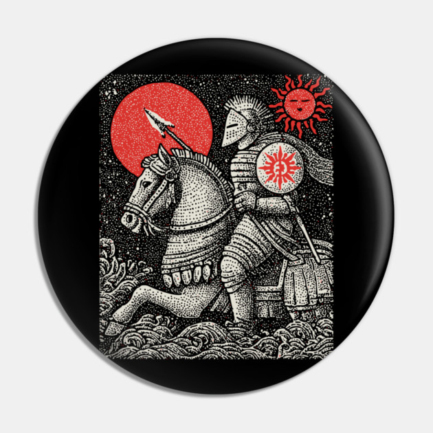 The Chariot Armored Victory Tarot Design Pin by TuncGK