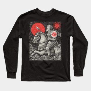 The Chariot Armored Victory Tarot Design Long Sleeve T-Shirt