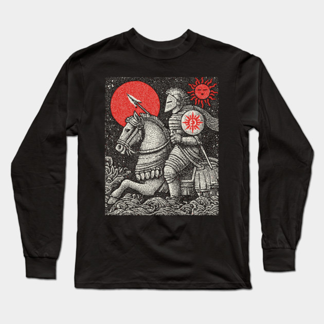 The Chariot Armored Victory Tarot Design Long Sleeve T-Shirt by TuncGK