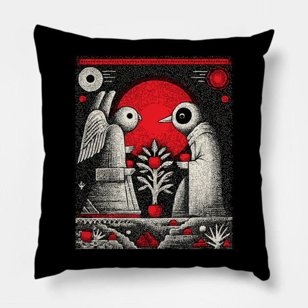 The Lovers Cosmic Connection Tarot Art Pillow by TuncGK