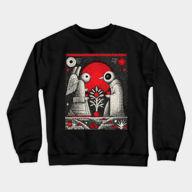The Lovers Cosmic Connection Tarot Art Crewneck Sweatshirt by TuncGK