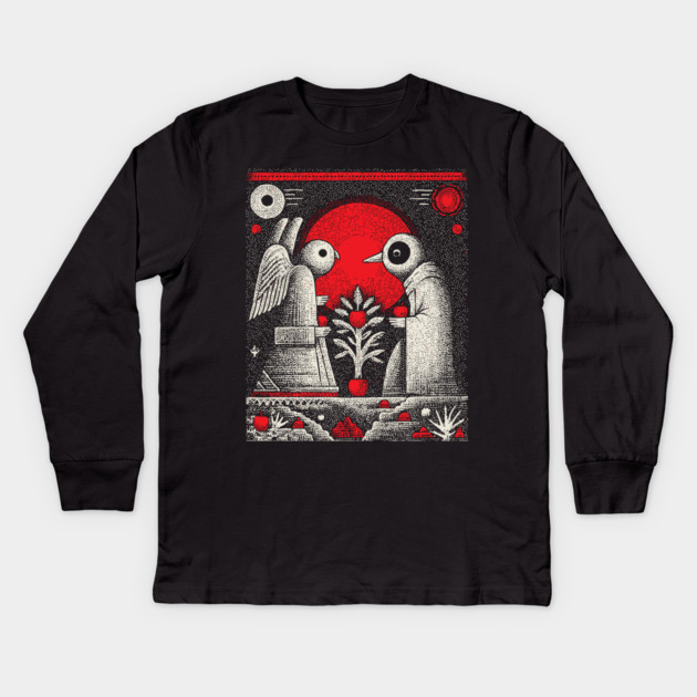 The Lovers Cosmic Connection Tarot Art Kids Long Sleeve T-Shirt by TuncGK