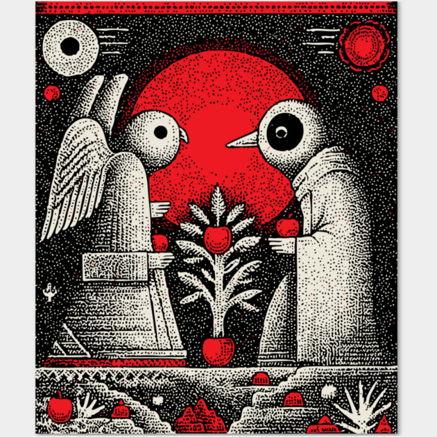 The Lovers Cosmic Connection Tarot Art Wall Art by TuncGK