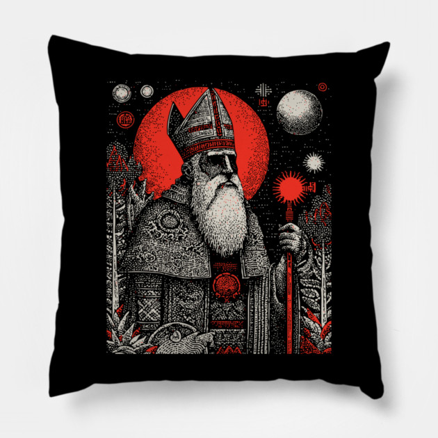 The Hierophant Spiritual Wisdom Tarot Design Pillow by TuncGK