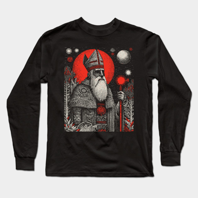 The Hierophant Spiritual Wisdom Tarot Design Long Sleeve T-Shirt by TuncGK