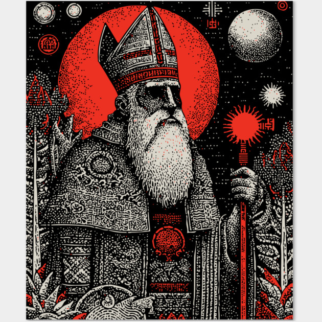 The Hierophant Spiritual Wisdom Tarot Design Wall Art by TuncGK