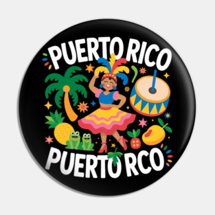 Puerto Rico Carnival Dancer Tropical Heritage Pin