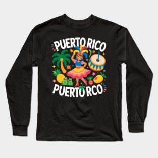 Puerto Rico Carnival Dancer Tropical Heritage Long Sleeve T-Shirt