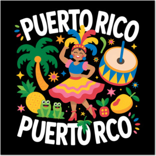 Puerto Rico Carnival Dancer Tropical Heritage Posters and Art