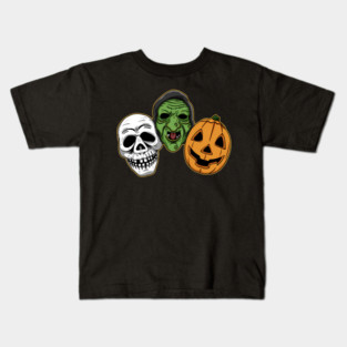 Halloween 3 Silver Shamrock Masks Kids T-Shirt
