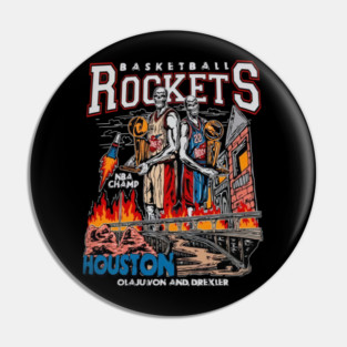 Hakeem Olajuwon & Clyde Drexler Skeleton Dou Pin