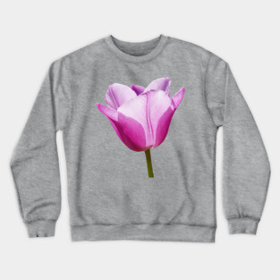 Mauve Tulip Floral Photo Crewneck Sweatshirt