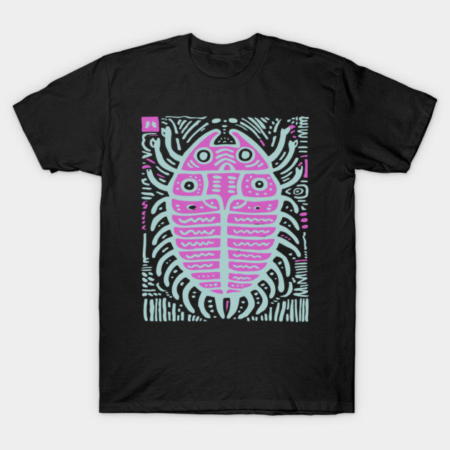 Psychedelic Trilobite Fossil Pop Art T-Shirt by TuncGK